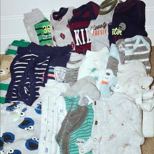 Newborn all in one sleep sets and long sleeve tees